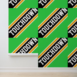 Papel Pintado Tiras negras onduladas negritas brillantes verdes