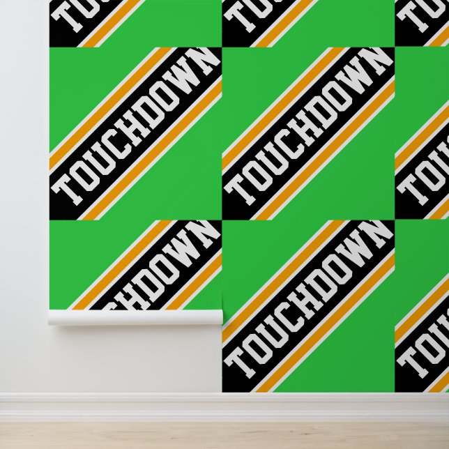 Papel Pintado Tiras negras onduladas negritas brillantes verdes (Solicitud)