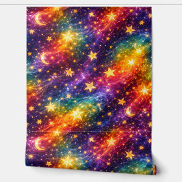 Papel Pintado Título galaxia arcoíris magia estrellas y luna de 