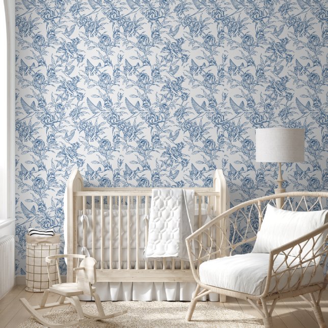 Papel Pintado Toile de Francia Azul (Niños)