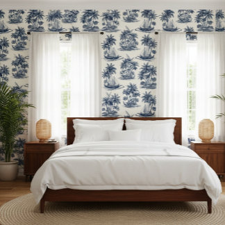 Papel Pintado Toile de Joury Azul Hawaiano