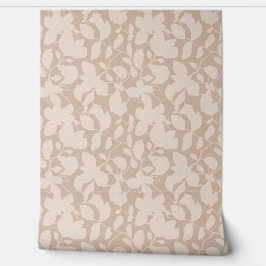 Papel Pintado Tono de la Tierra Magnolia arena beige floral mono