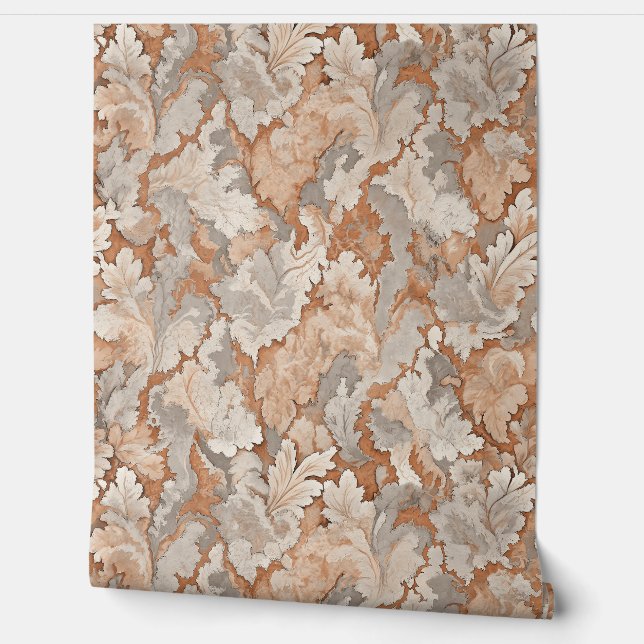 Papel Pintado Tono rojo y terrestre: alfombra abstracta (Desenrollar)