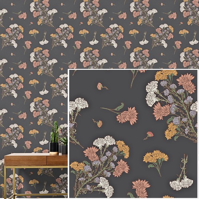 Papel Pintado Tonos de Otoño Botánicos Oscuros Marrón (Subido por el creador)