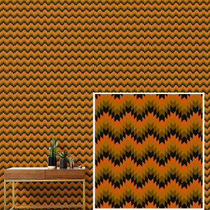 Papel Pintado Tonos de otoño marrones ondas geométricas rayas