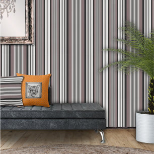 Papel Pintado Tonos de tierra elegantes patrón de rayas marrón s
