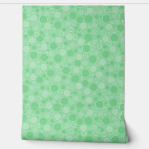 Papel Pintado Tonos verdes de puntos polka retro años sesenta