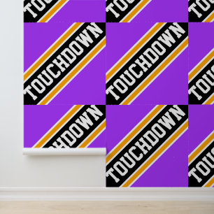 Papel Pintado TOQUE DE GOAL Purple Naranja Negro Rayas de Carrer