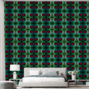 Papel Pintado Tormenta roja Floral Moderno Resumen Patrón de col