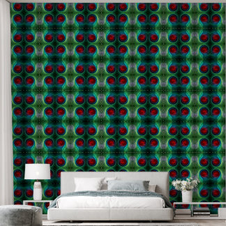 Papel Pintado Tormenta roja Floral Moderno Resumen Patrón de col