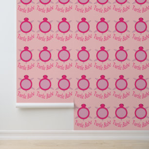 Papel Pintado Tortuga Bebe Rosa Lindo Patrón