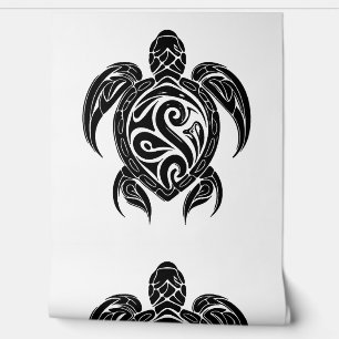 Papel Pintado Tortuga de buceador de tatuaje de vintage de bonit