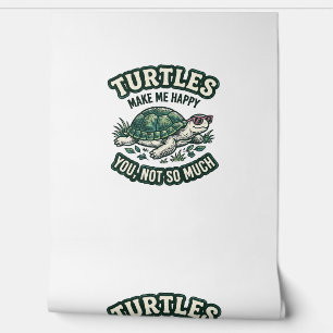 Papel Pintado Tortuga Divertida Me Hace Feliz Vintage