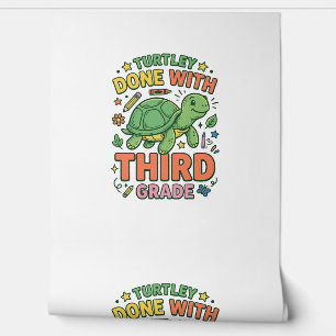 Papel Pintado Tortuga Terminada Con Camiseta Escolar De Tortuga 