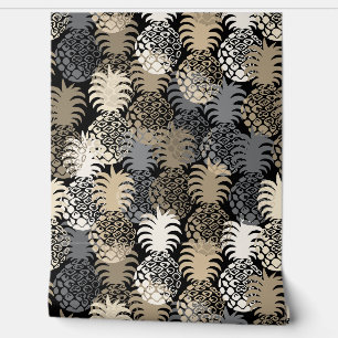 Papel Pintado Tos de piña tropical mona hawaiana - Neutral