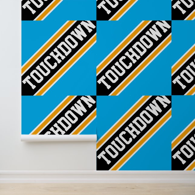 Papel Pintado TOUCHDOWN Tiled Azure Blue Carreras negras (Solicitud)