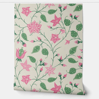 Papel Pintado Trailing Floral - Paisley - Bright Pink And Green 