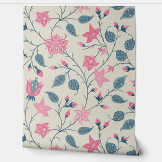 Papel Pintado Trailing Floral - Paisley - Soft Pink & Dusty Blue