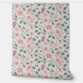 Papel Pintado Trailing Floral - Paisley - Soft Pink & Dusty Blue