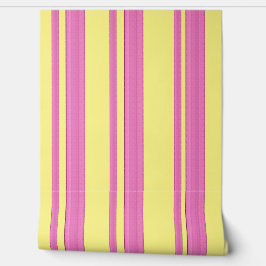 Papel Pintado trazo elegante de pincel rosa y amarillo