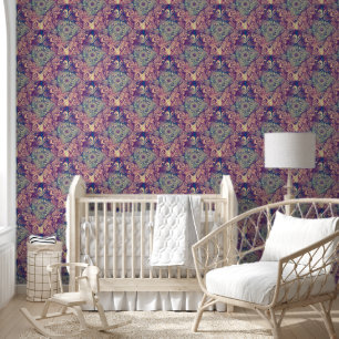 Papel Pintado Triángulo Laberinto Mandala Patrón sin inconvenien