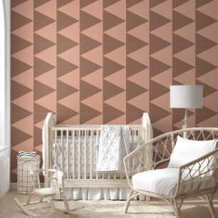 Papel Pintado Triángulos geométricos grandes Mocha Mousse Dusty