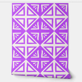 Papel Pintado Triángulos Geométricos Y Diamantes Rosa Caliente