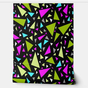 Papel Pintado Triángulos verdes colores de los crimson en el fon