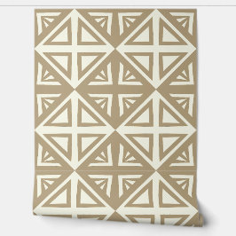 Papel Pintado Triángulos Y Diamantes Geométricos De Bronce Y Cre