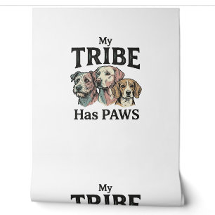 Papel Pintado Tribu de perros tiene patas diseño de grabado vint