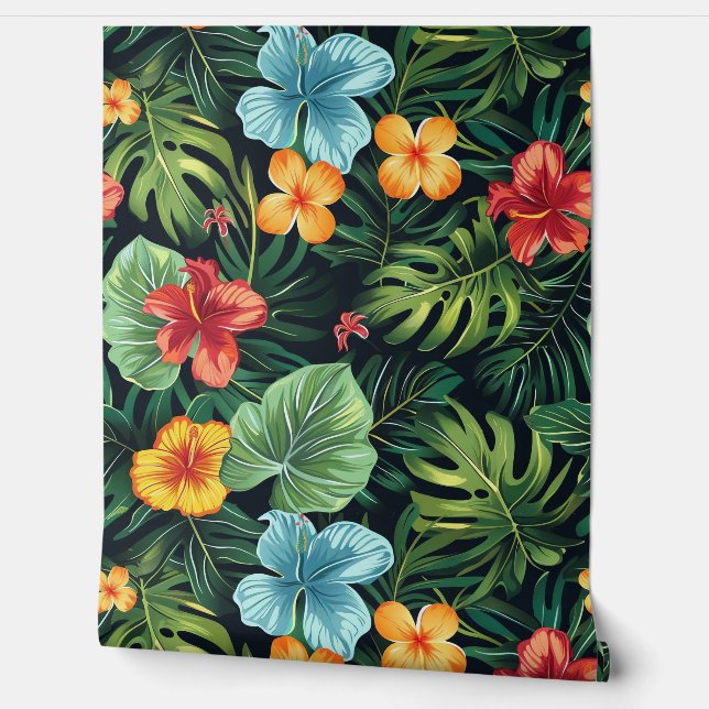 Papel Pintado Tropical Blooms Floral (Desenrollar)