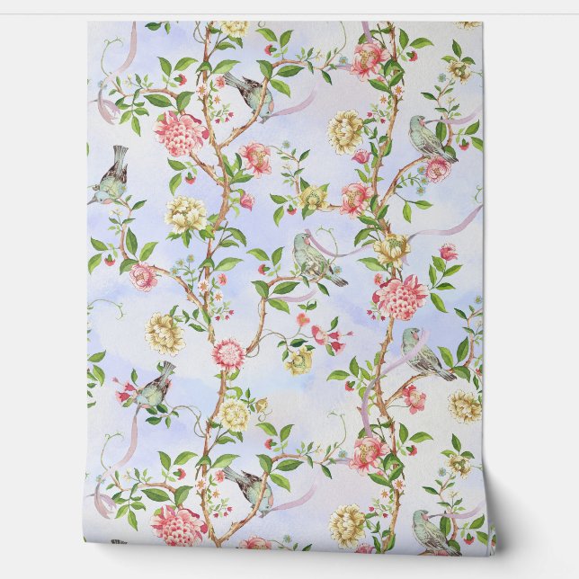 Papel Pintado Tropical Vintage Rococo Garden Chinoiserie (Desenrollar)