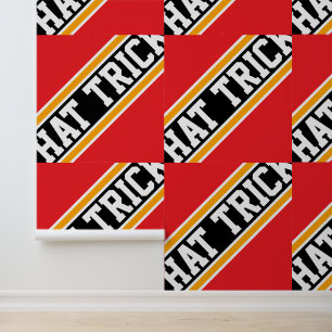 Papel Pintado TRUCO DE SOMBRERO Baldosas Rayas Rojas Naranjas Ne