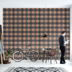 Papel Pintado Tuberías con medio de válvulas rojo y azul
