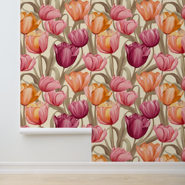 Papel Pintado Tulipán floral moderna (Solicitud)