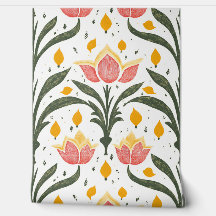 Tulipanes rosados con patrón de vegetación