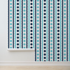 Papel Pintado Turquesa Azul Marino Elegante Rayado Sala de Manua