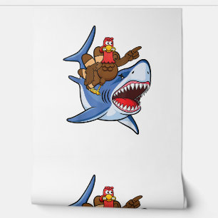 Papel Pintado Turquía Monta En Tiburón Regalo De Acción De Graci