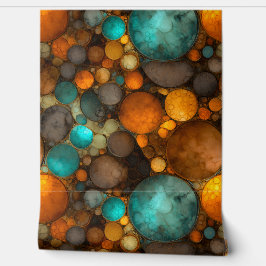 Papel Pintado Turquoise Brown Abstract Fractal Pattern