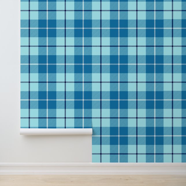 Papel Pintado Turquoise Tartan Plaid (Solicitud)
