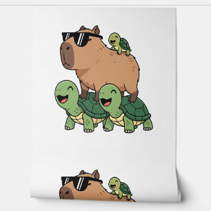 Papel Pintado Turtle Rige Capybara, curioso capibara