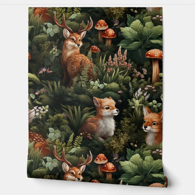Papel Pintado Twilight Forest Friends Botanical (Desenrollar)