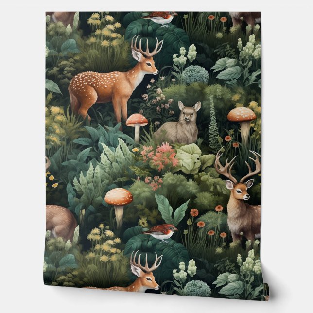 Papel Pintado Twilight Forest Friends Botanical (Desenrollar)