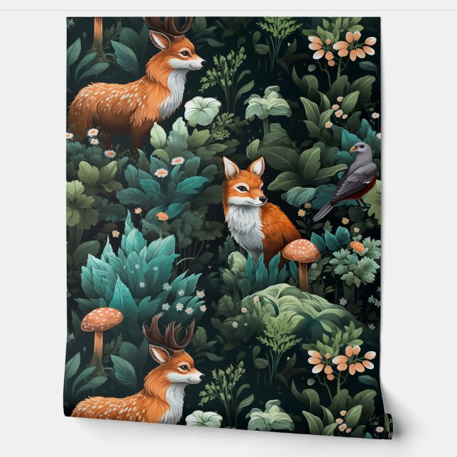 Papel Pintado Twilight Forest Friends Botanical (Desenrollar)