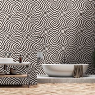Papel Pintado Twist Twisted Checkerboard en blanco y negro