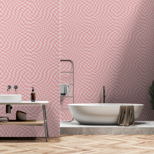 Papel Pintado Twisted Pink Checkerboard