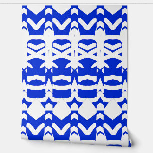 Papel Pintado Un azul y blanco trendy "Ratti_Creative_Arts"