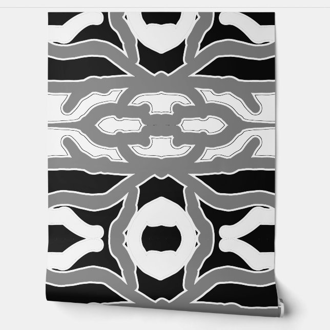 Papel Pintado Un blanco vibrante y negro "Ratti_Creative_Arts" (Desenrollar)