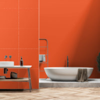 Un cuadrado naranja con un borde blanco, creando u