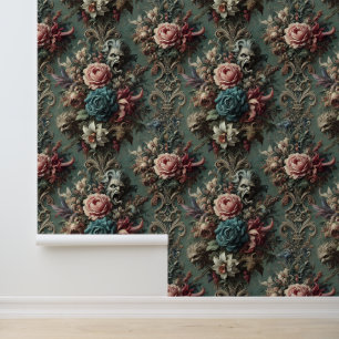 Papel Pintado Un Dirge Desquiciado - Diseño floral gótico